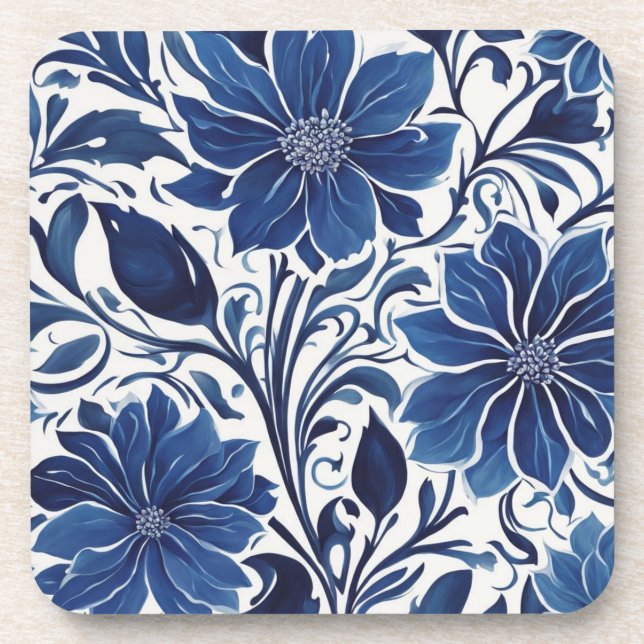 indigo blossom garden coaster (Front)