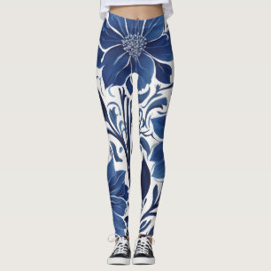 indigo blossom garden leggings