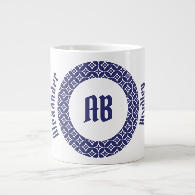 Indigo Blossom Ring Jumbo Mug (Front)