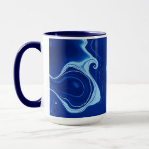 Indigo Blue Abstract Watercolor Personalised Mug