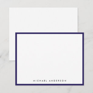 Indigo Blue Classic Border Correspondence Card