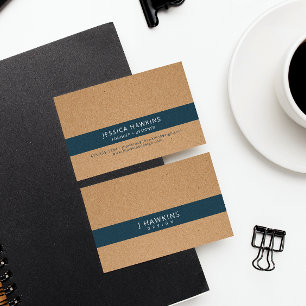 Indigo Blue • Elevate Kraft Paper Minimalist Business Card