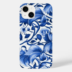 Indigo Blue Flowers Case-Mate iPhone 14 Case