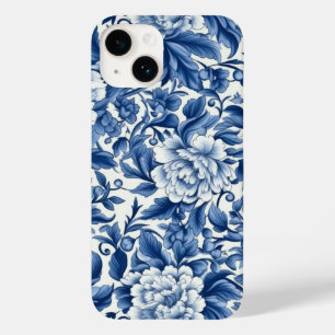 Indigo Blue Flowers Case-Mate iPhone 14 Case