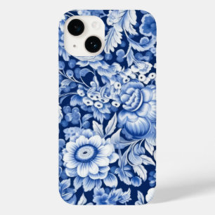 Indigo Blue Flowers Case-Mate iPhone 14 Case