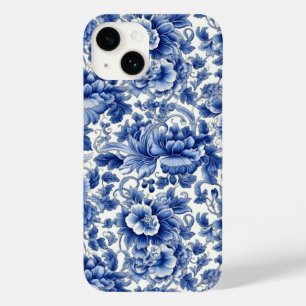 Indigo Blue Flowers Case-Mate iPhone 14 Case