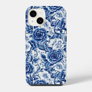 Indigo Blue Flowers iPhone 14 Case