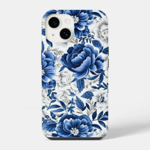 Indigo Blue Flowers iPhone 14 Case