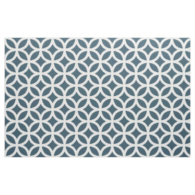 Indigo Blue Geometric Pattern Fabric (Yard)