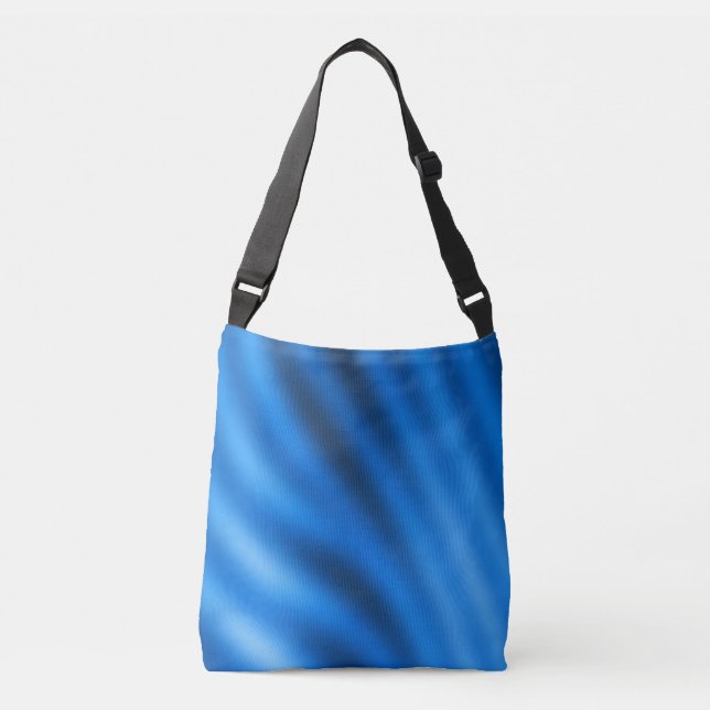 Indigo Blue Gradient Abstract Crossbody Bag (Front)