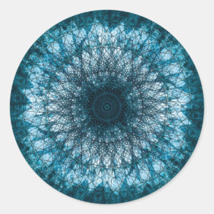 Indigo Blue Mandala Classic Round Sticker