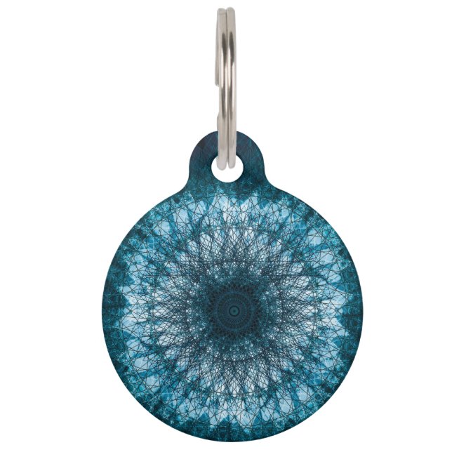 Indigo Blue Mandala Pet Tag (Front)