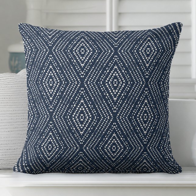 Indigo Blue Modern Throw Pillow (Indigo/Navy Blue Throw Pillow by Totally Coast)