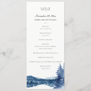 INDIGO BLUE MOUNTAIN LAKE WEDDING CEREMONY PROGRAM MENU