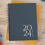 Indigo Blue Personal 2024 Weekly Planner<br><div class="desc">Simple personal stationery 2024 annual planner with indigo blue cover. Annual planner (12 months) with open monthly overviews and weekly planning sheets. Contact for assistance in personalising.</div>