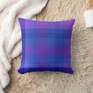Indigo Blue Plaid Decorative Pillow