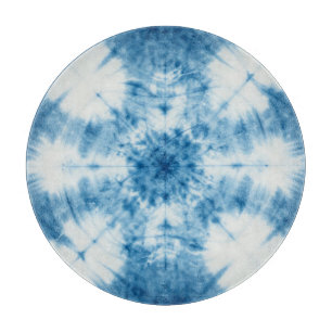 Indigo Blue Shibori Tie Dye Pattern Cutting Board