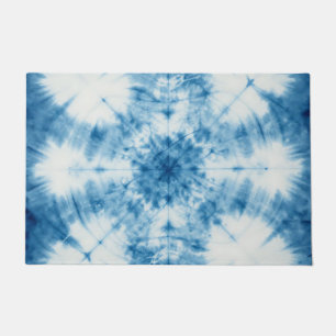 Indigo Blue Shibori Tie Dye Pattern Doormat