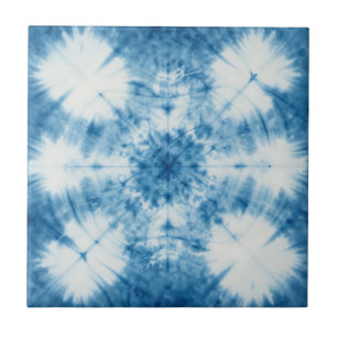 Indigo Blue Shibori Tie Dye Pattern Tile
