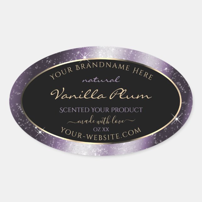 Indigo Blue Sparkle Glitter Frame Product Label (Front)