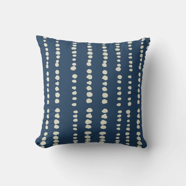 Indigo Blue Tie Dye Shibori Cushion (Front)