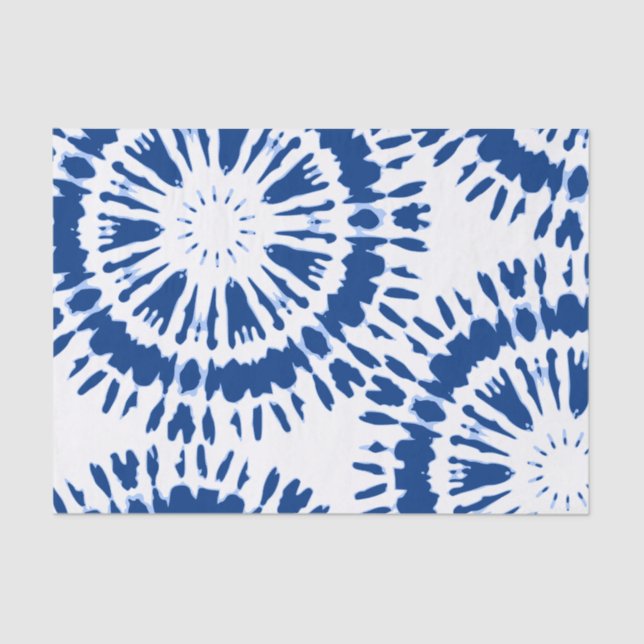 Indigo Blue Tie Dye Tissue Paper (Front)