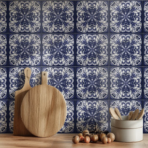 Indigo Blue White Azulejo Mediterranean  Tile