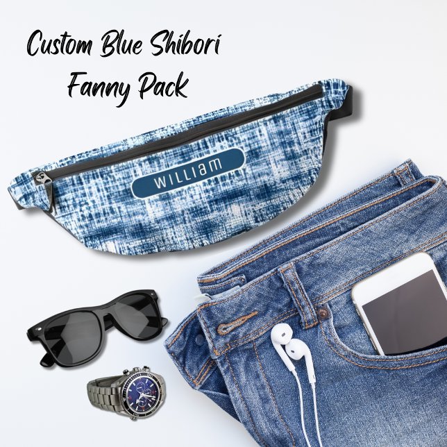 Indigo Blue & White Shibori Pattern Cool Teens Bum Bags (Creator Uploaded)