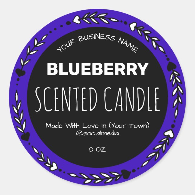 Indigo Blueberry Scented Product Labels (Front)