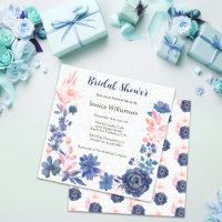 Indigo Blush Florals Bridal Shower Customise