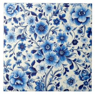 indigo botanical garden tile