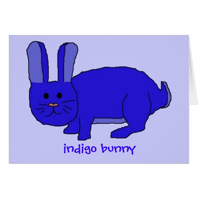 Indigo Bunny card (Front Horizontal)