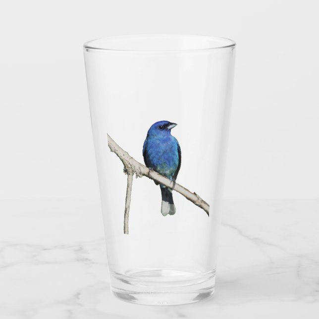 Indigo Bunting Glass (Front)