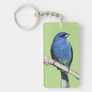 Indigo Bunting Key Ring