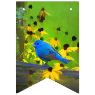 Indigo Bunting Painting - Original Bird Art