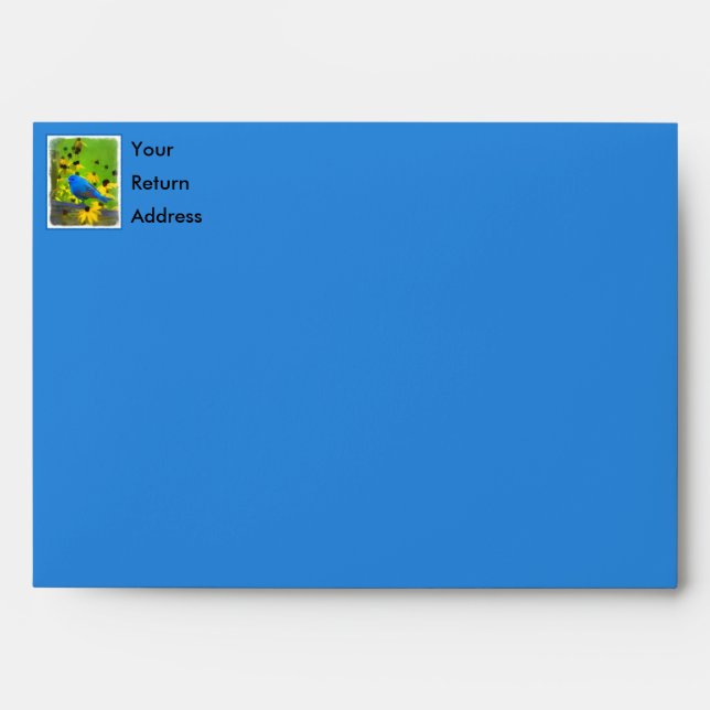 Indigo Bunting Painting - Original Bird Art Envelope (Front)