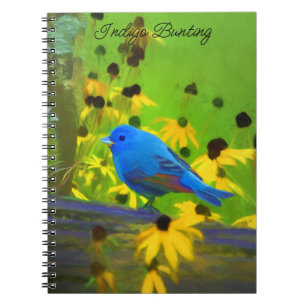 Indigo Bunting Painting - Original Bird Art Notebook
