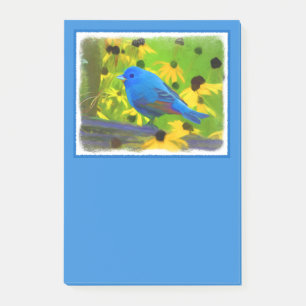 Indigo Bunting Painting - Original Bird Art Post-it Notes