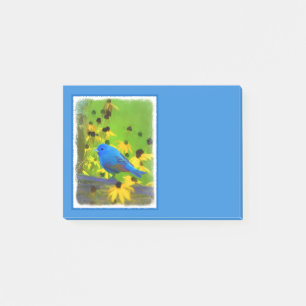 Indigo Bunting Painting - Original Bird Art Post-it Notes