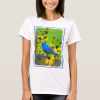Indigo Bunting Painting - Original Bird Art