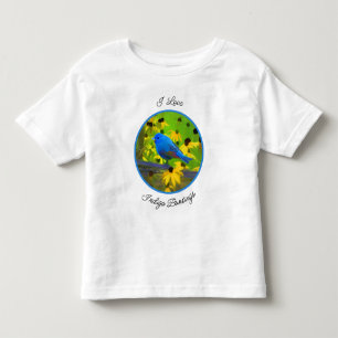 Indigo Bunting Painting - Original Bird Art Toddler T-Shirt