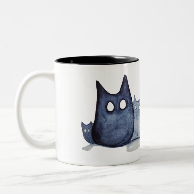 Indigo Catz Two-Tone Coffee Mug (Left)