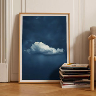 Indigo Cloud Print Moody Cloud Painting Indigo Wal