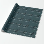 Indigo Colour Stylish Cute Monogram Wedding Wrapping Paper<br><div class="desc">You can easily change the fonts and colours. You can also add your logo and the background image as you like.</div>