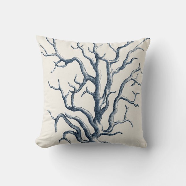 Indigo Coral Cushion (Front)