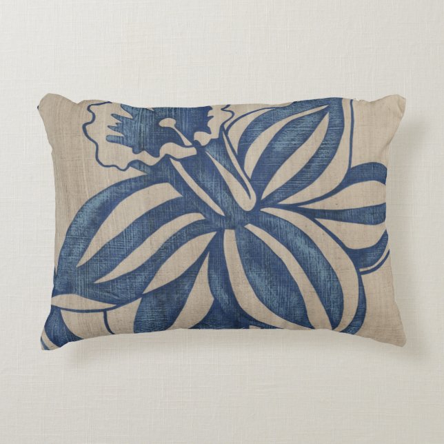 Indigo Daffodil Decorative Cushion (Front)