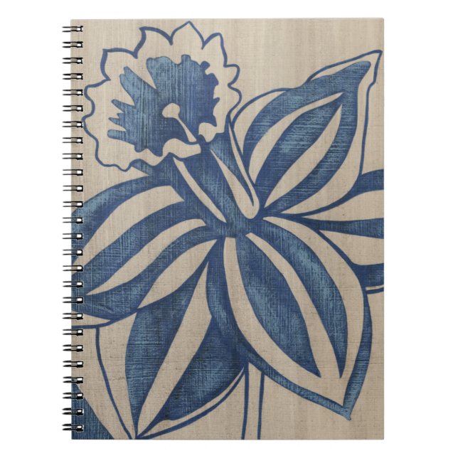 Indigo Daffodil Spiral Notebook (Front)