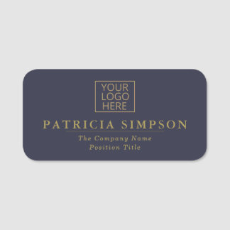 Indigo Dark Blue & Gold Combines Style & Elegance Name Tag