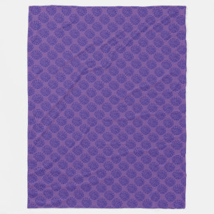 Indigo dark blue striped circle pattern on purple fleece blanket