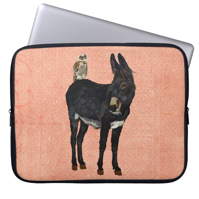 INDIGO DONKEY & COPPER OWL Computer Sleeve (Front)